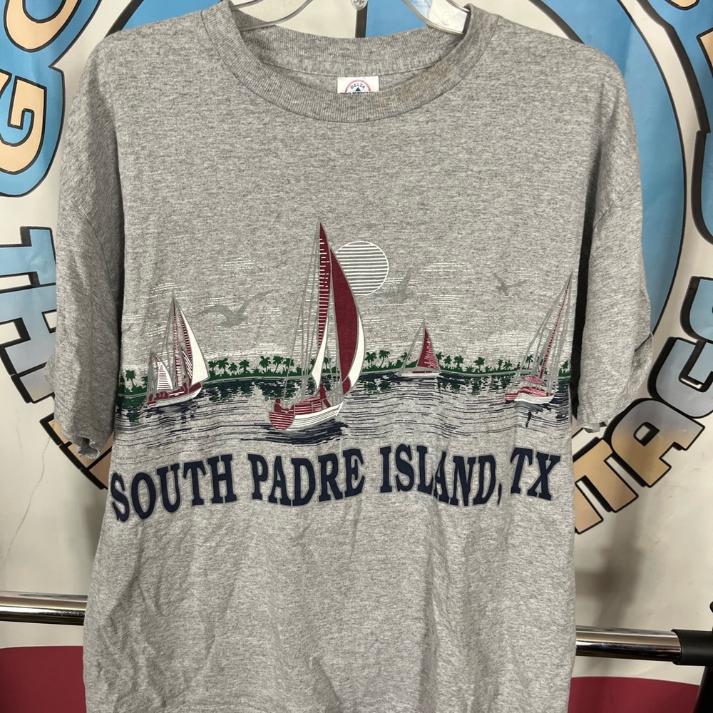 Vintage Y2K Mens South Padre Island Texas Mens Sailing Tee Shirt